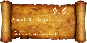 Vogel Oriána névjegykártya